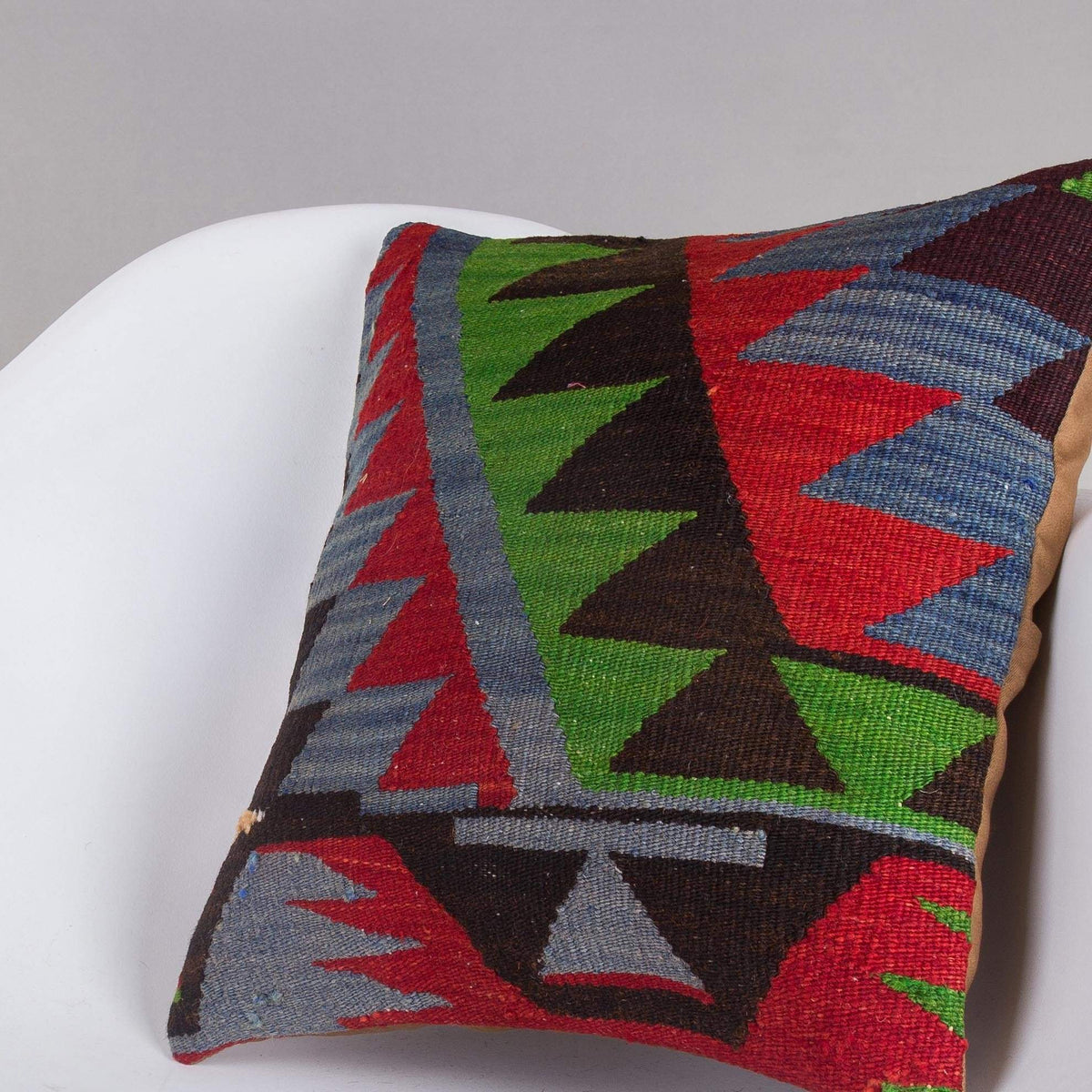 Chevron Multi Color Kilim Pillow Cover 16x16 5095 - kilimpillowstore
 - 2