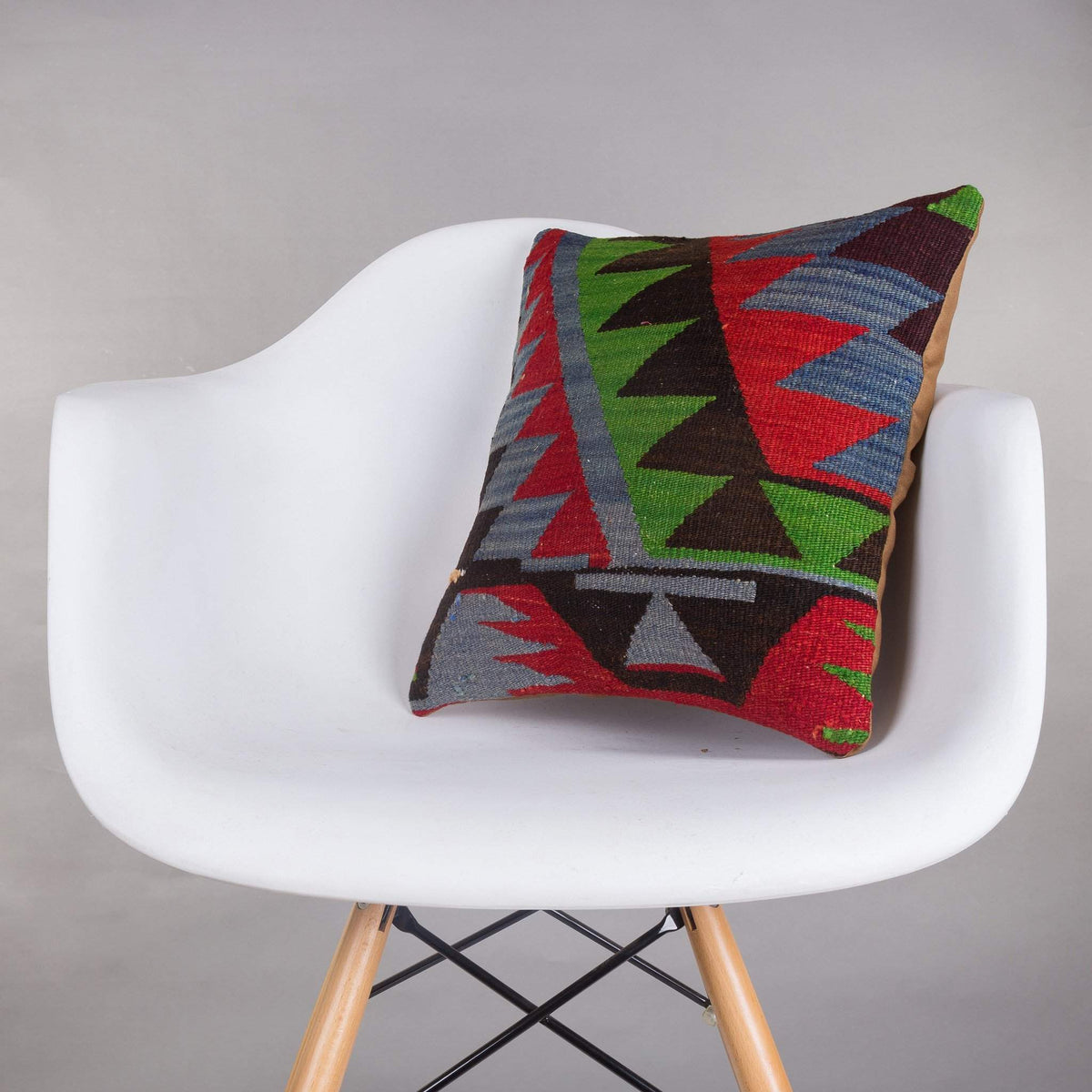 Chevron Multi Color Kilim Pillow Cover 16x16 5095 - kilimpillowstore
 - 1