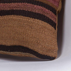 Geometric Brown Kilim Pillow Cover 16x16 4641 - kilimpillowstore
 - 3