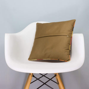 Geometric Brown Kilim Pillow Cover 16x16 4641 - kilimpillowstore
 - 4