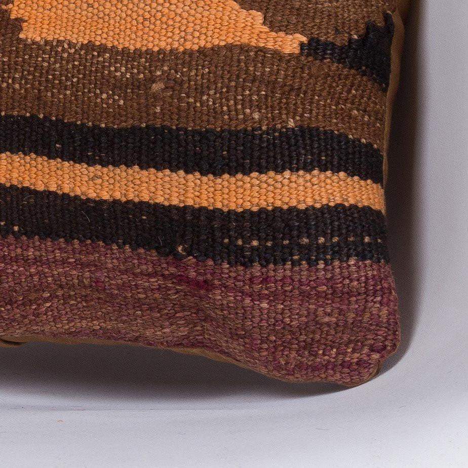 Geometric Brown Kilim Pillow Cover 16x16 4645 - kilimpillowstore
 - 3