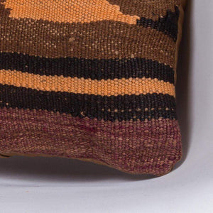 Geometric Brown Kilim Pillow Cover 16x16 4645 - kilimpillowstore
 - 3
