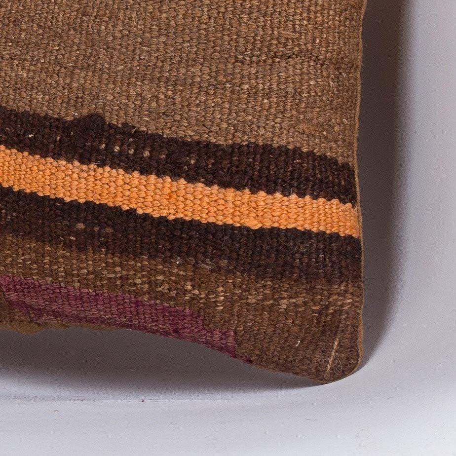 Geometric Brown Kilim Pillow Cover 16x16 4668 - kilimpillowstore
 - 3