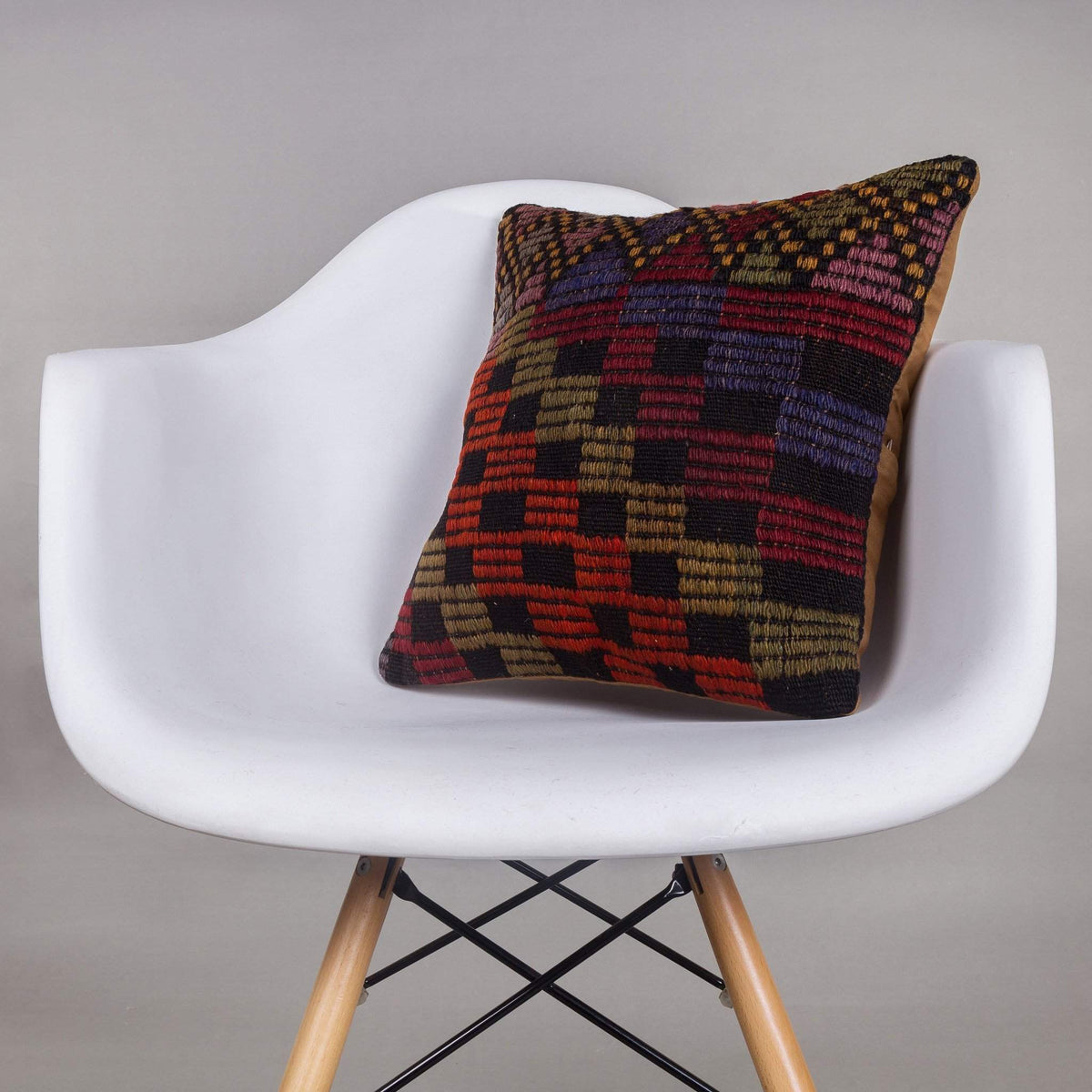 Geometric Multi Color Kilim Pillow Cover 16x16 4615 - kilimpillowstore
 - 1