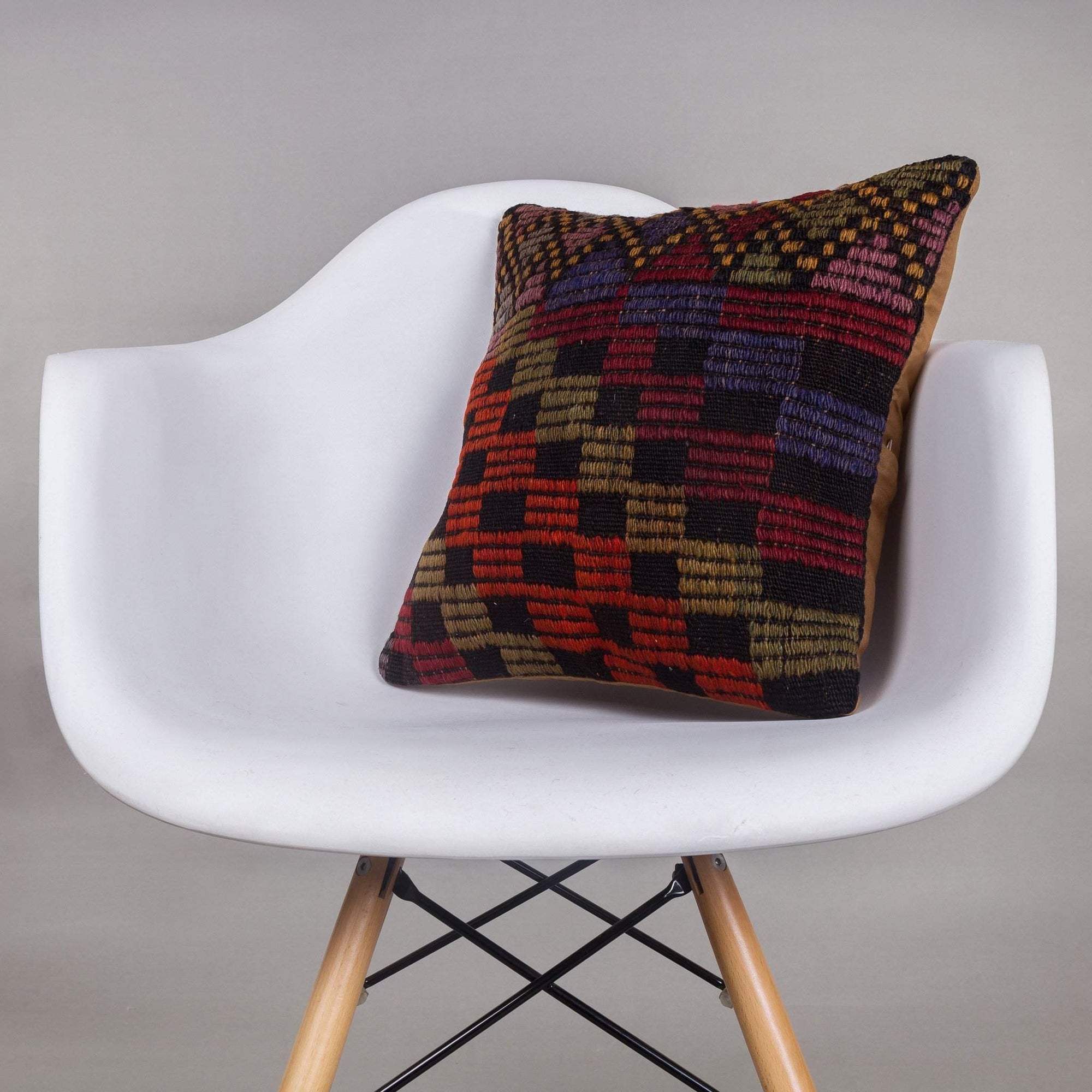 Geometric Multi Color Kilim Pillow Cover 16x16 4615 - kilimpillowstore
 - 1