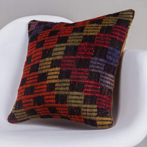 Geometric Multi Color Kilim Pillow Cover 16x16 4625 - kilimpillowstore
 - 2