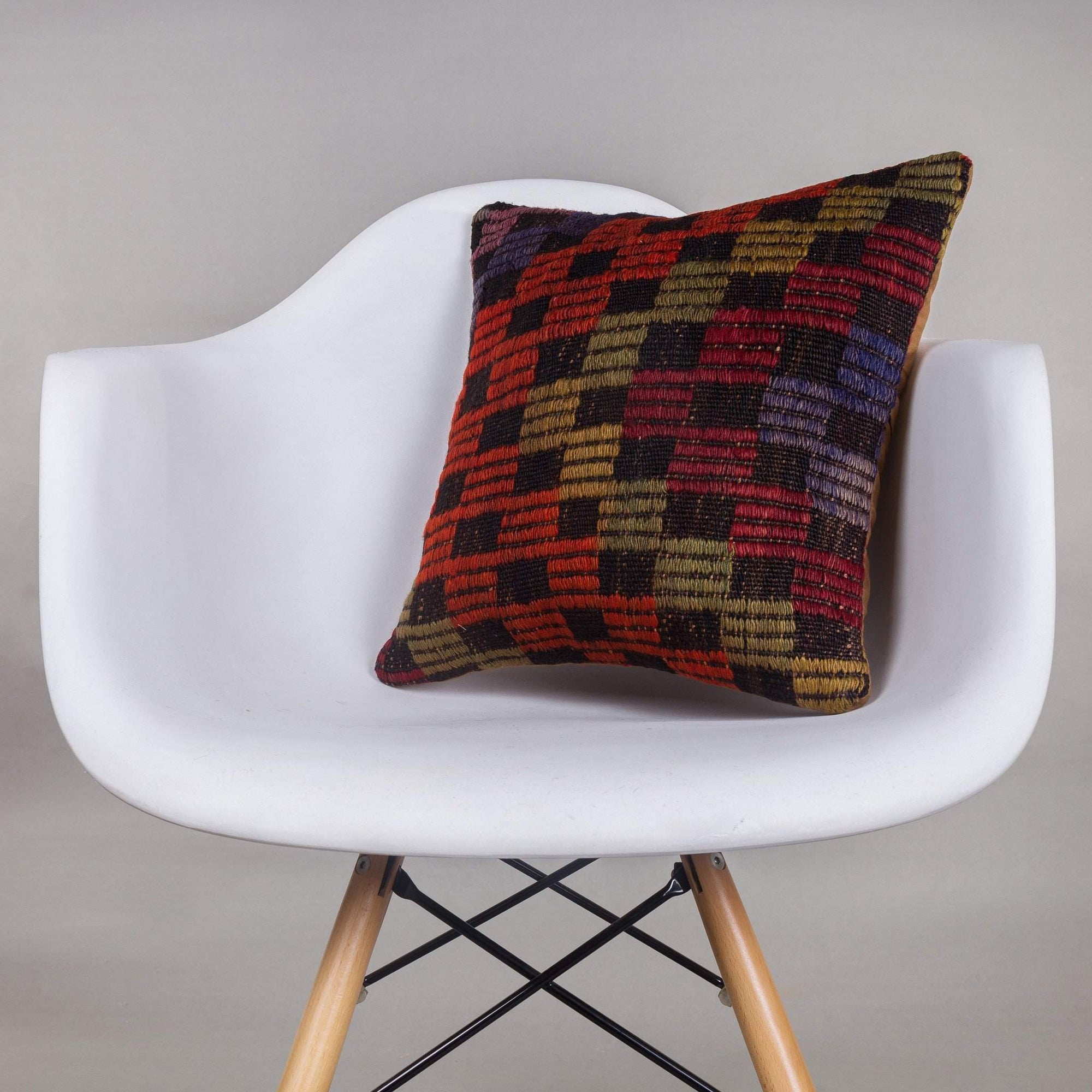 Geometric Multi Color Kilim Pillow Cover 16x16 4625 - kilimpillowstore
 - 1