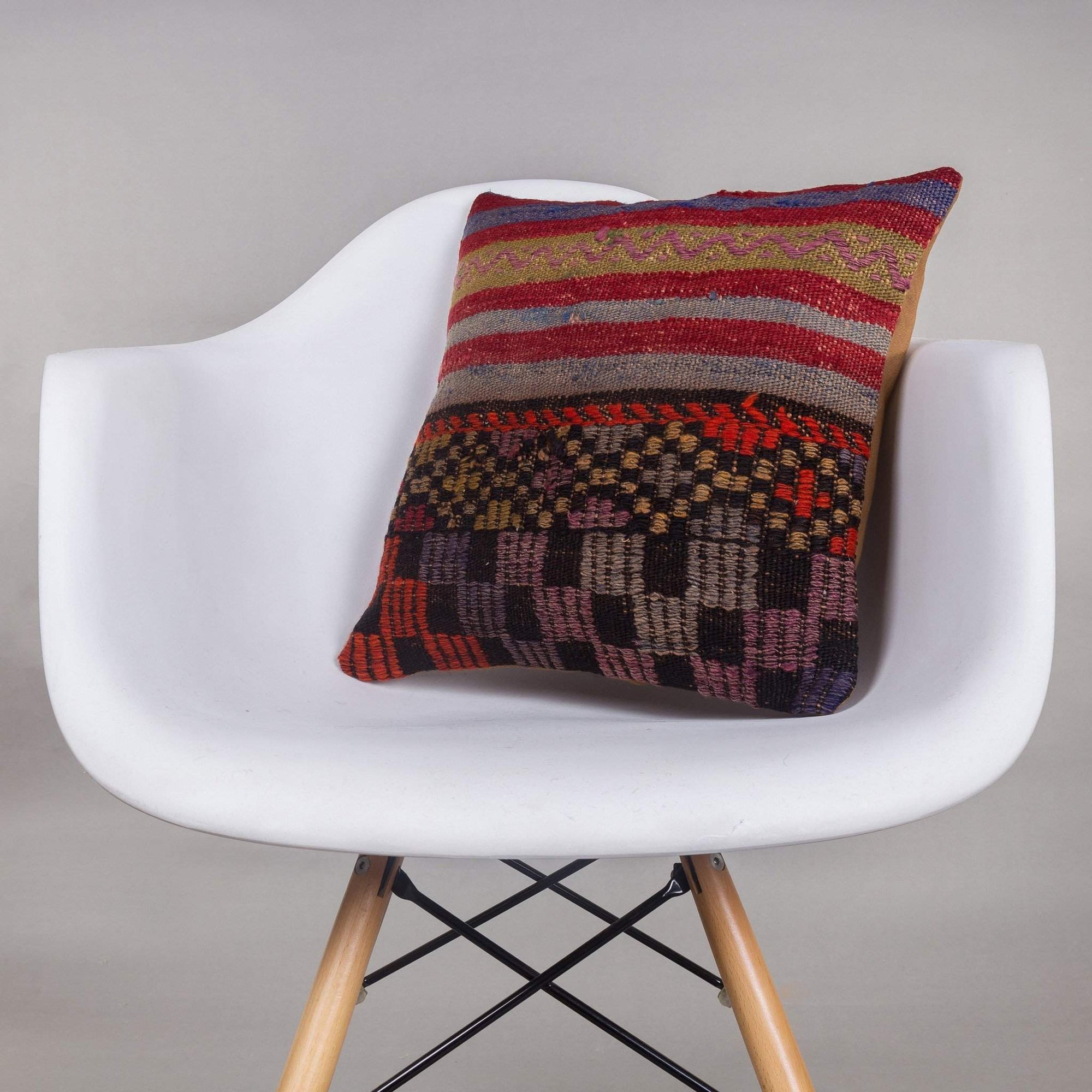 Geometric Multi Color Kilim Pillow Cover 16x16 4630 - kilimpillowstore
 - 1
