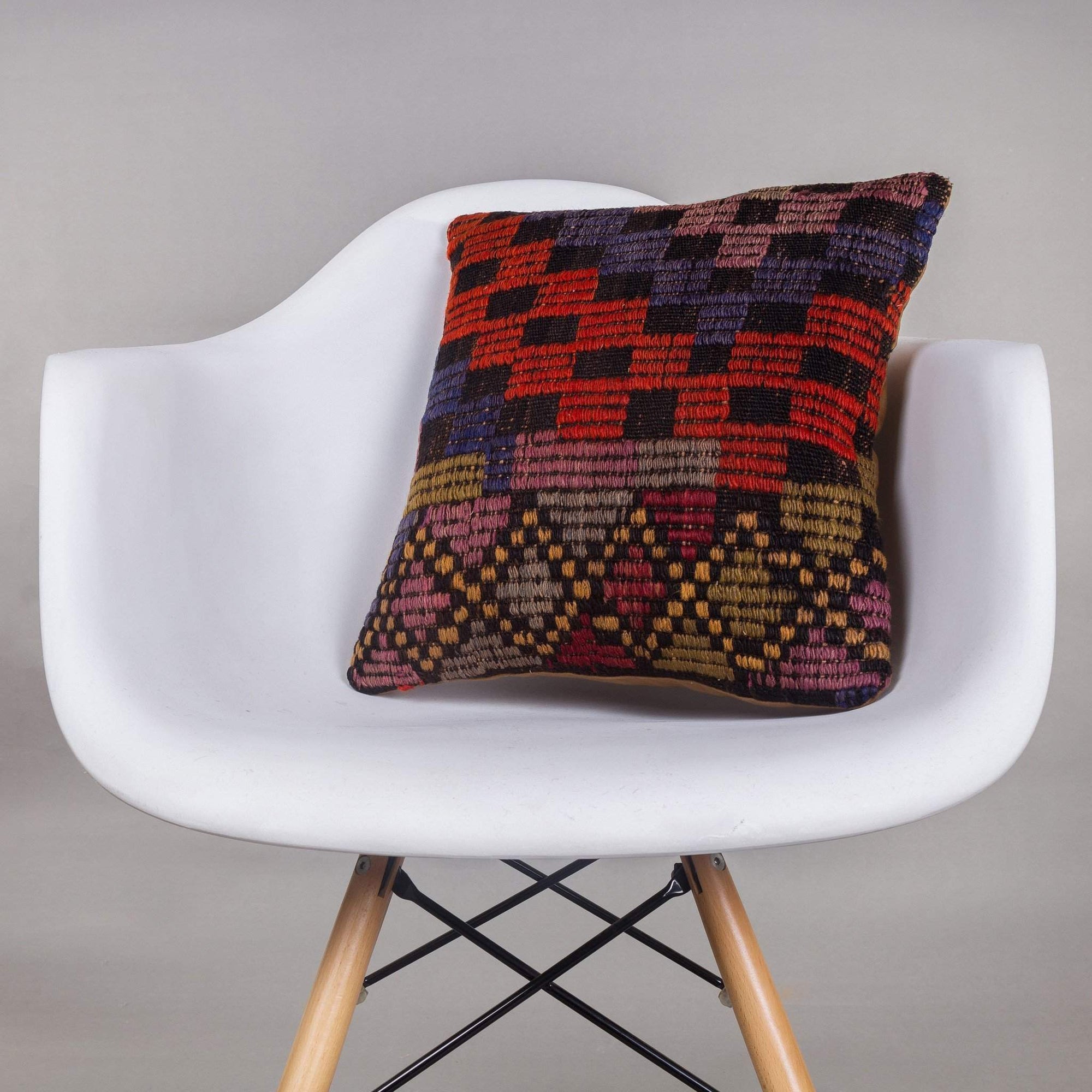 Geometric Multi Color Kilim Pillow Cover 16x16 4632 - kilimpillowstore
 - 1