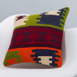 Geometric_Multiple Color_Kilim Pillow Cover_16x16_A0209_6268