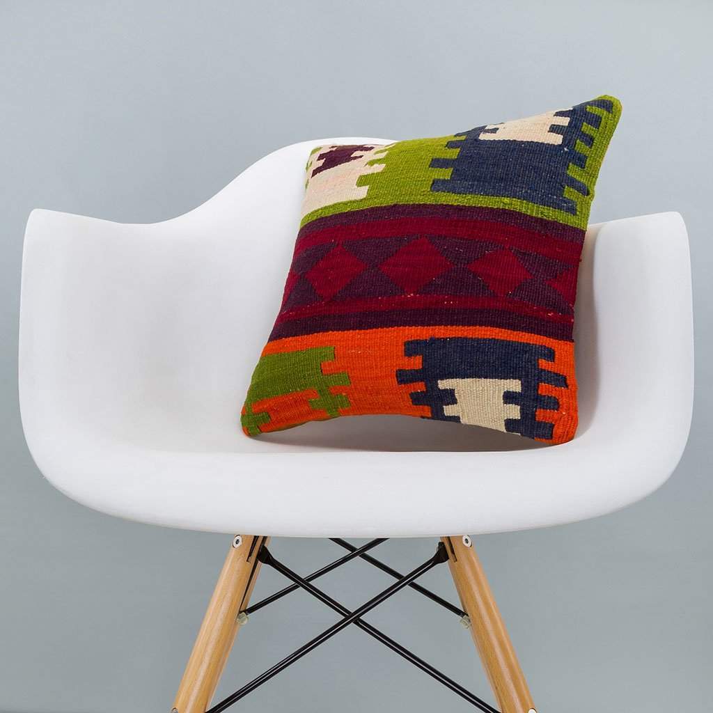 Geometric_Multiple Color_Kilim Pillow Cover_16x16_A0209_6268