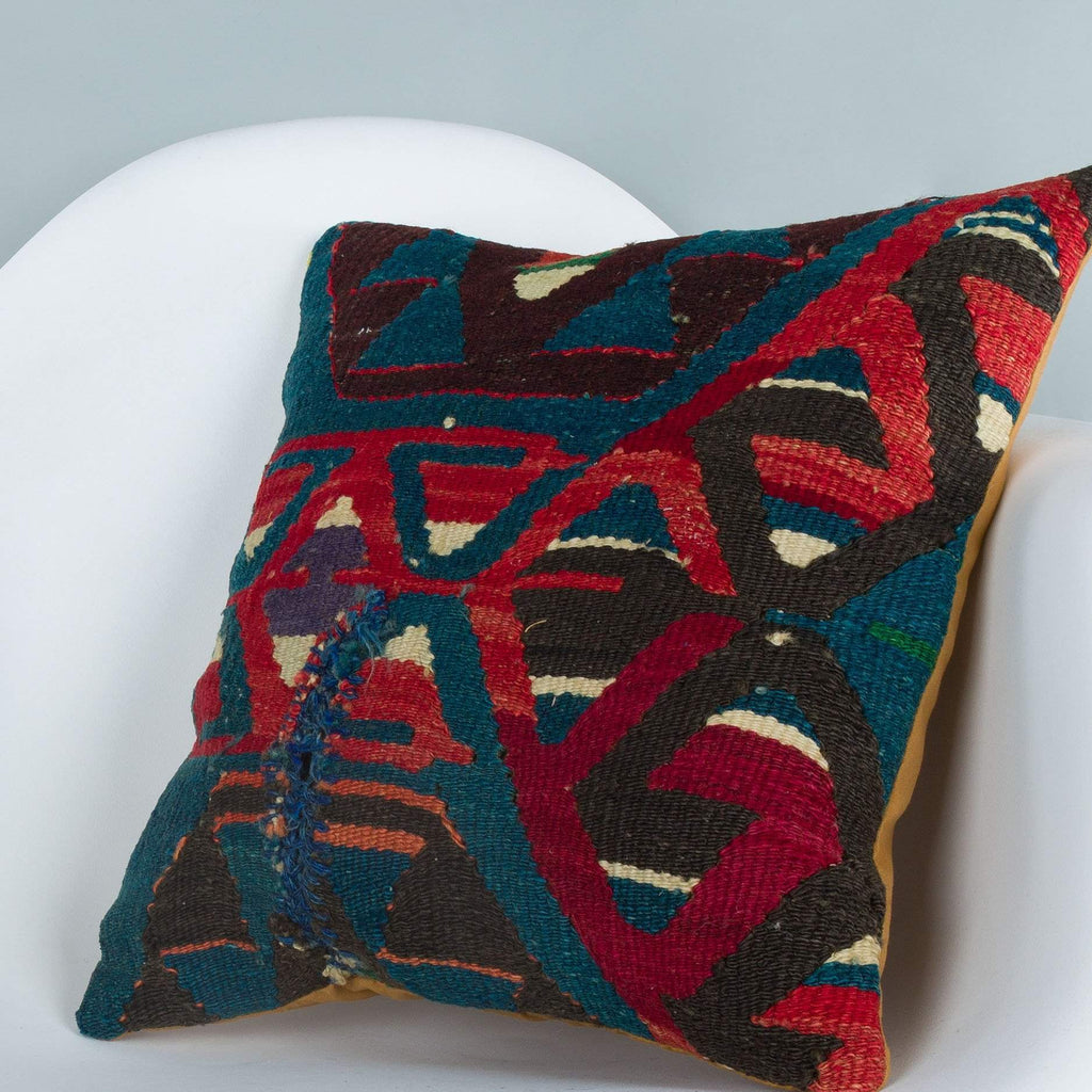 Geometric_Multiple Color_Kilim Pillow Cover_16x16_A0269_7190