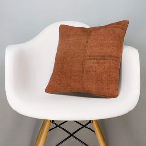 Plain Brown Kilim Pillow Cover 16x16 2941 - kilimpillowstore
 - 1