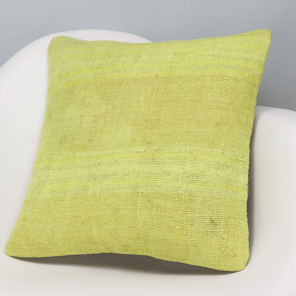 Plain Green Kilim Pillow Cover 16x16 2954 - kilimpillowstore
 - 2