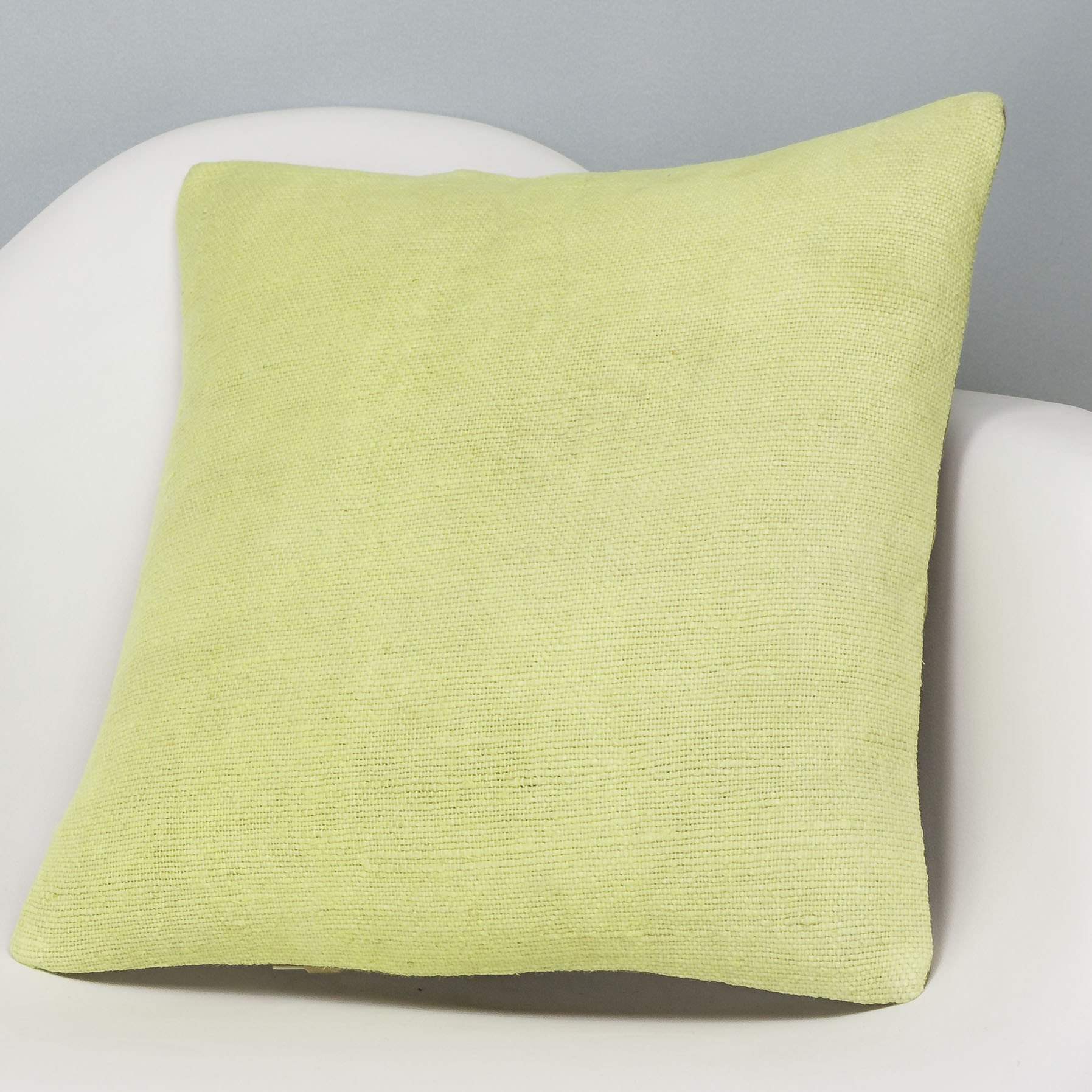 Plain Green Kilim Pillow Cover 16x16 2968 - kilimpillowstore
 - 2