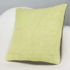 Plain Green Kilim Pillow Cover 16x16 2971 - kilimpillowstore
 - 2