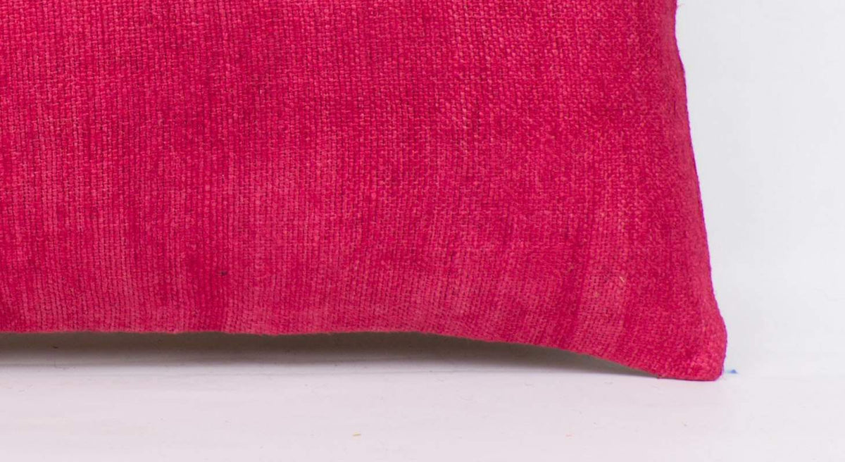 Plain Pink Kilim Pillow Cover 12x24 4132 - kilimpillowstore
 - 3