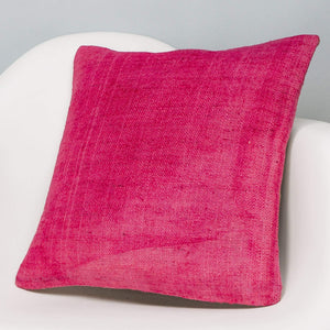 Plain Pink Kilim Pillow Cover 16x16 2995 - kilimpillowstore
 - 2