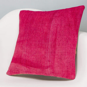 Plain Pink Kilim Pillow Cover 16x16 2996 - kilimpillowstore
 - 2