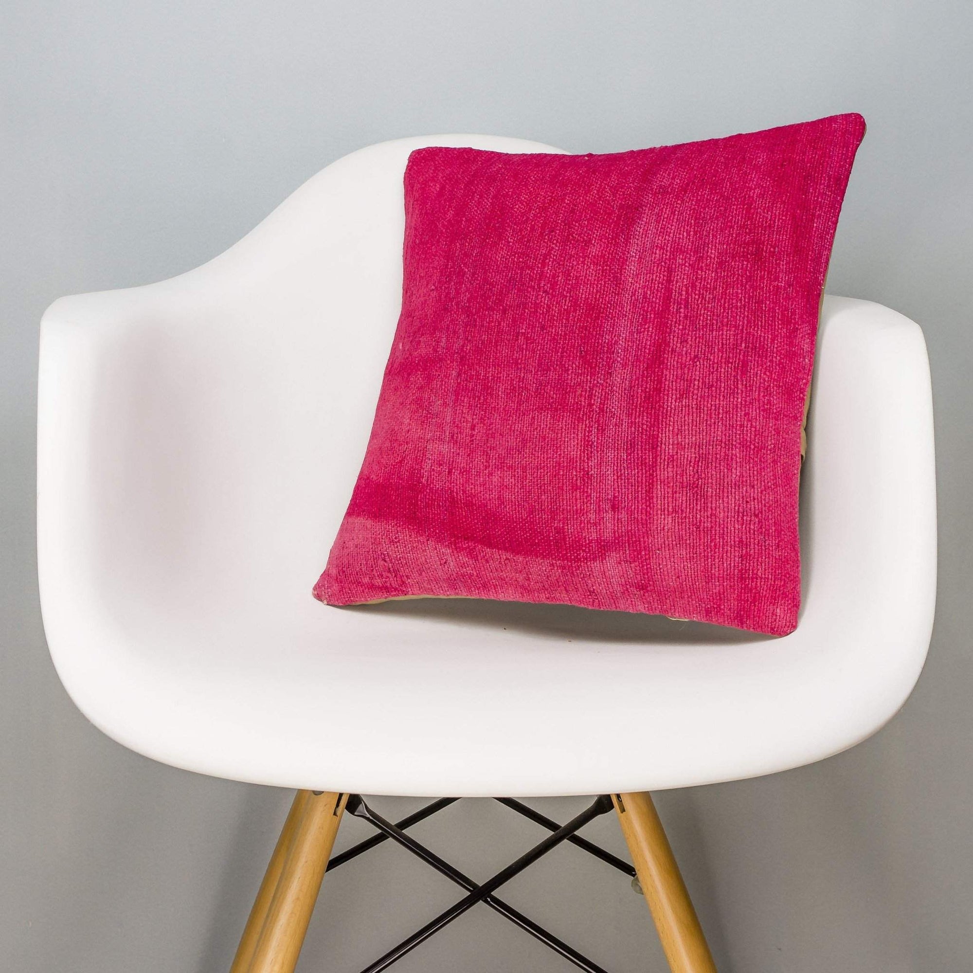Plain Pink Kilim Pillow Cover 16x16 2996 - kilimpillowstore
 - 1