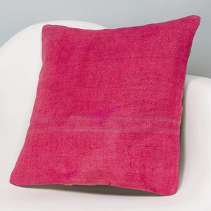 Plain Pink Kilim Pillow Cover 16x16 3008 - kilimpillowstore
 - 2