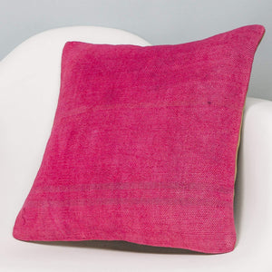 Plain Pink Kilim Pillow Cover 16x16 3009 - kilimpillowstore
 - 2