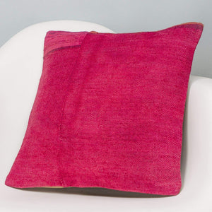 Plain Pink Kilim Pillow Cover 16x16 3025 - kilimpillowstore
 - 2