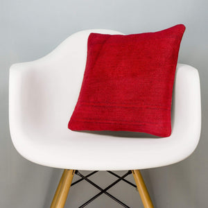 Plain Red Kilim Pillow Cover 16x16 2868 - kilimpillowstore
 - 1