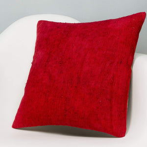 Plain Red Kilim Pillow Cover 16x16 2884 - kilimpillowstore
 - 2