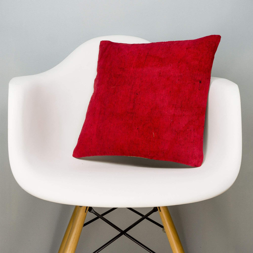 Plain Red Kilim Pillow Cover 16x16 2900 - kilimpillowstore
 - 1