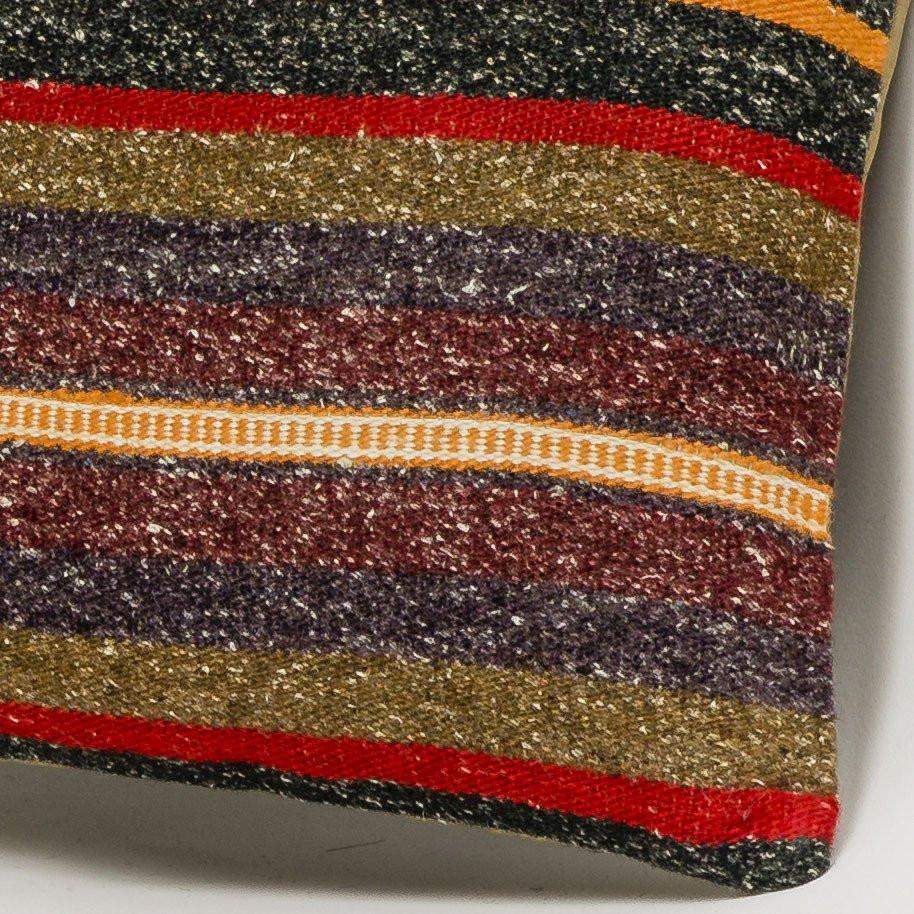 Striped Brown Kilim Pillow Cover 16x16 2834 - kilimpillowstore
 - 3