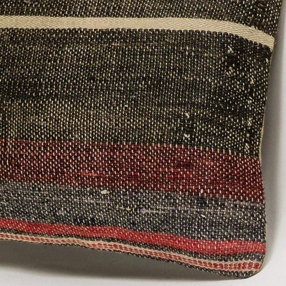 Striped Brown Kilim Pillow Cover 16x16 2855 - kilimpillowstore
 - 3