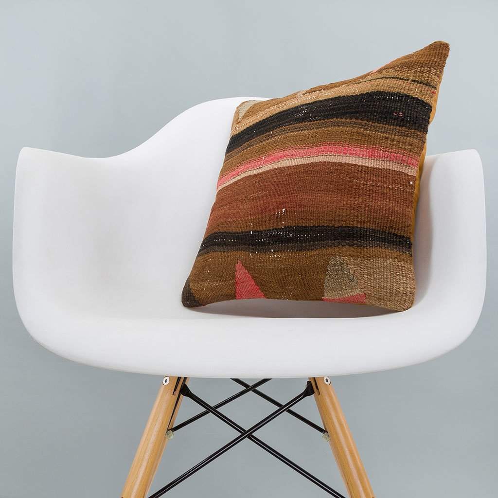 Striped_Brown_Kilim Pillow Cover_16x16_A0224_6512