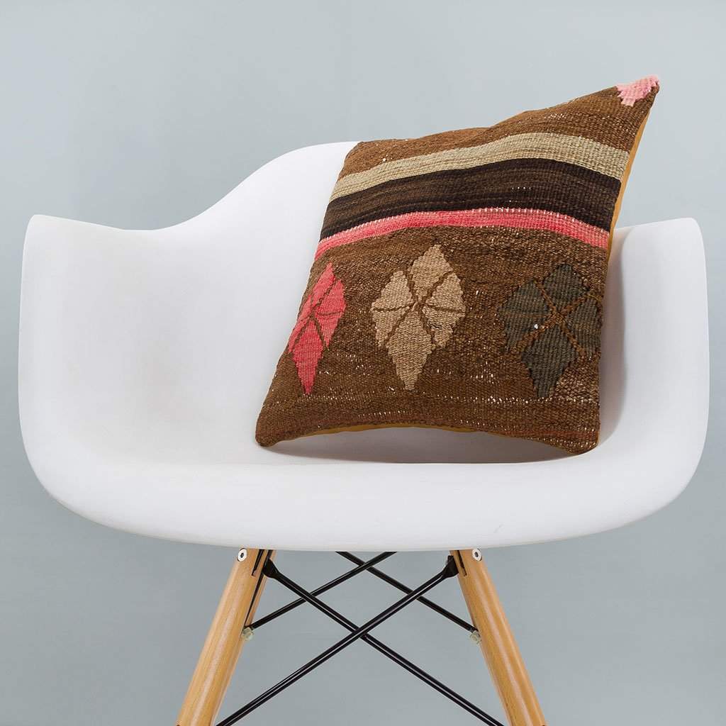 Striped_Brown_Kilim Pillow Cover_16x16_A0224_6513