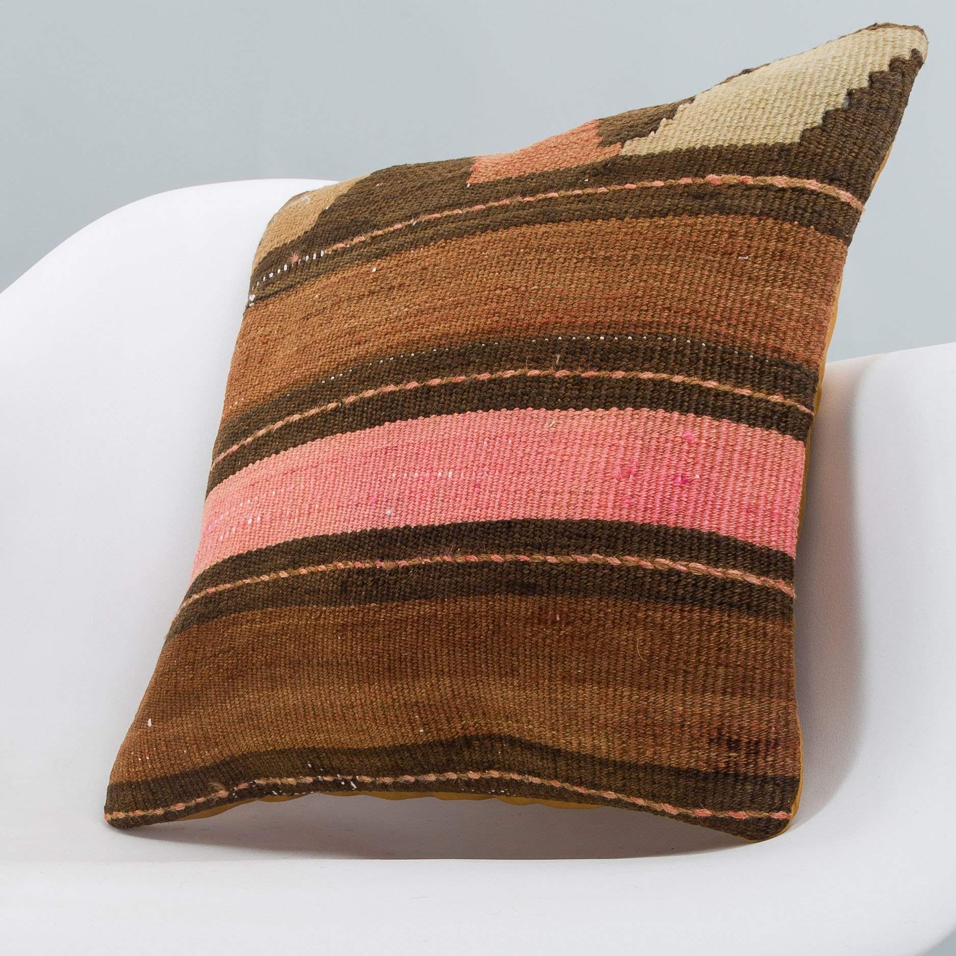 Striped_Brown_Kilim Pillow Cover_16x16_A0224_6526