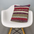 Striped Multi Color Kilim Pillow Cover 16x16 3049 - kilimpillowstore
 - 1