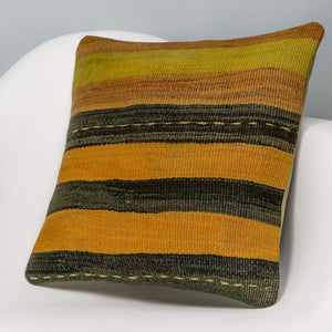 Striped Multi Color Kilim Pillow Cover 16x16 3215 - kilimpillowstore
 - 2