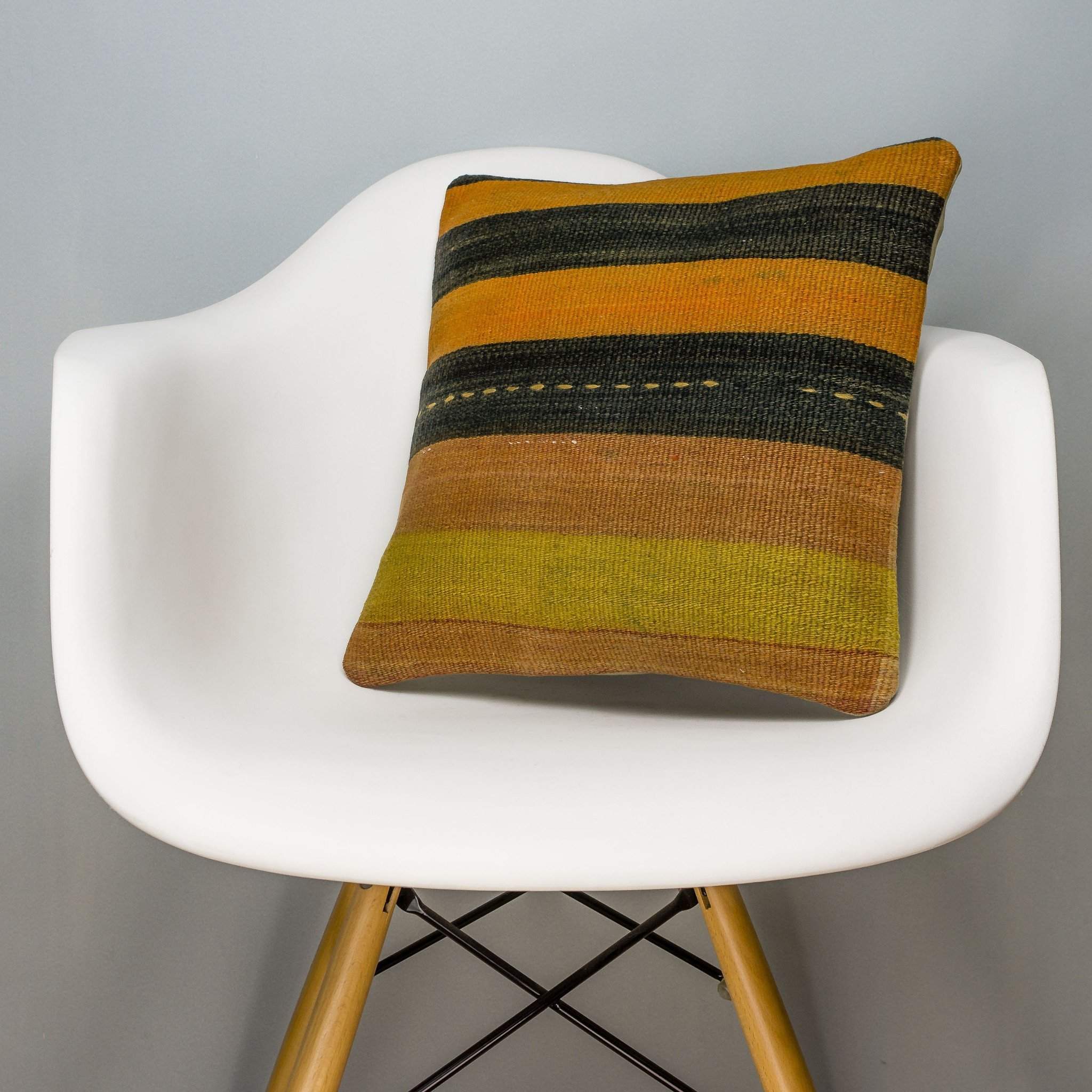 Striped Multi Color Kilim Pillow Cover 16x16 3228 - kilimpillowstore
 - 1