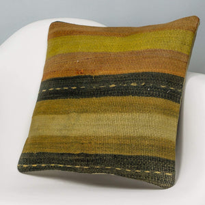 Striped Multi Color Kilim Pillow Cover 16x16 3229 - kilimpillowstore
 - 2