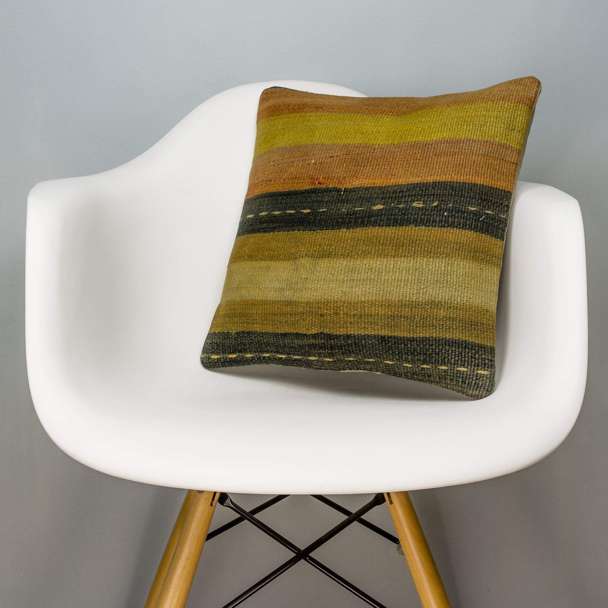 Striped Multi Color Kilim Pillow Cover 16x16 3229 - kilimpillowstore
 - 1