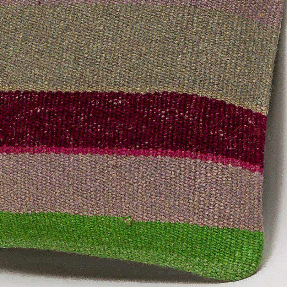 Striped Multi Color Kilim Pillow Cover 16x16 3234 - kilimpillowstore
 - 3