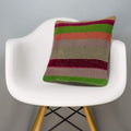 Striped Multi Color Kilim Pillow Cover 16x16 3234 - kilimpillowstore
 - 1