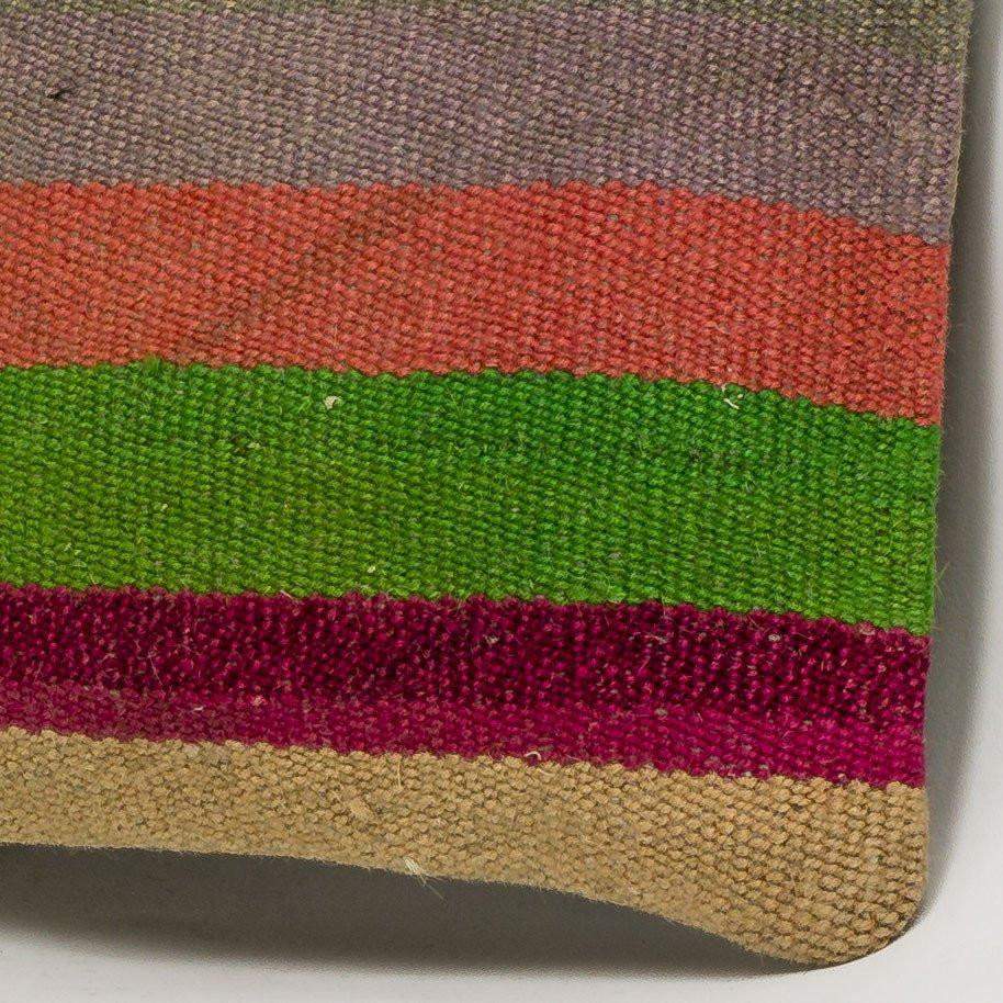 Striped Multi Color Kilim Pillow Cover 16x16 3236 - kilimpillowstore
 - 3