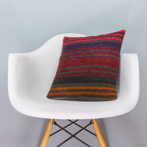 Striped Multi Color Kilim Pillow Cover 16x16 3476 - kilimpillowstore
 - 1