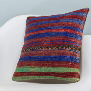 Striped Multi Color Kilim Pillow Cover 16x16 3820 - kilimpillowstore
 - 2