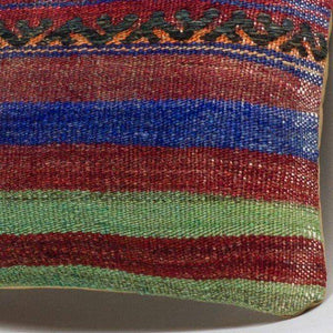 Striped Multi Color Kilim Pillow Cover 16x16 3820 - kilimpillowstore
 - 3