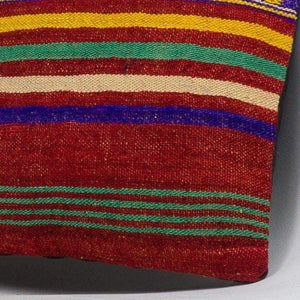 Striped Multi Color Kilim Pillow Cover 16x16 4013 - kilimpillowstore
 - 3