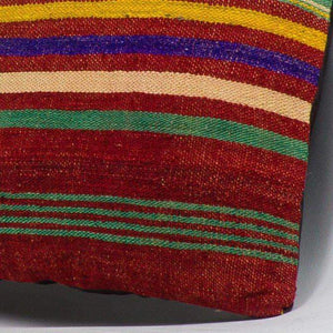 Striped Multi Color Kilim Pillow Cover 16x16 4017 - kilimpillowstore
 - 3