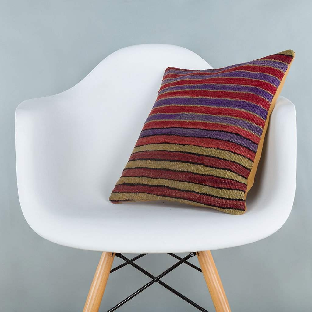 Striped_Multiple Color_Kilim Pillow Cover_16x16_A0241_6812