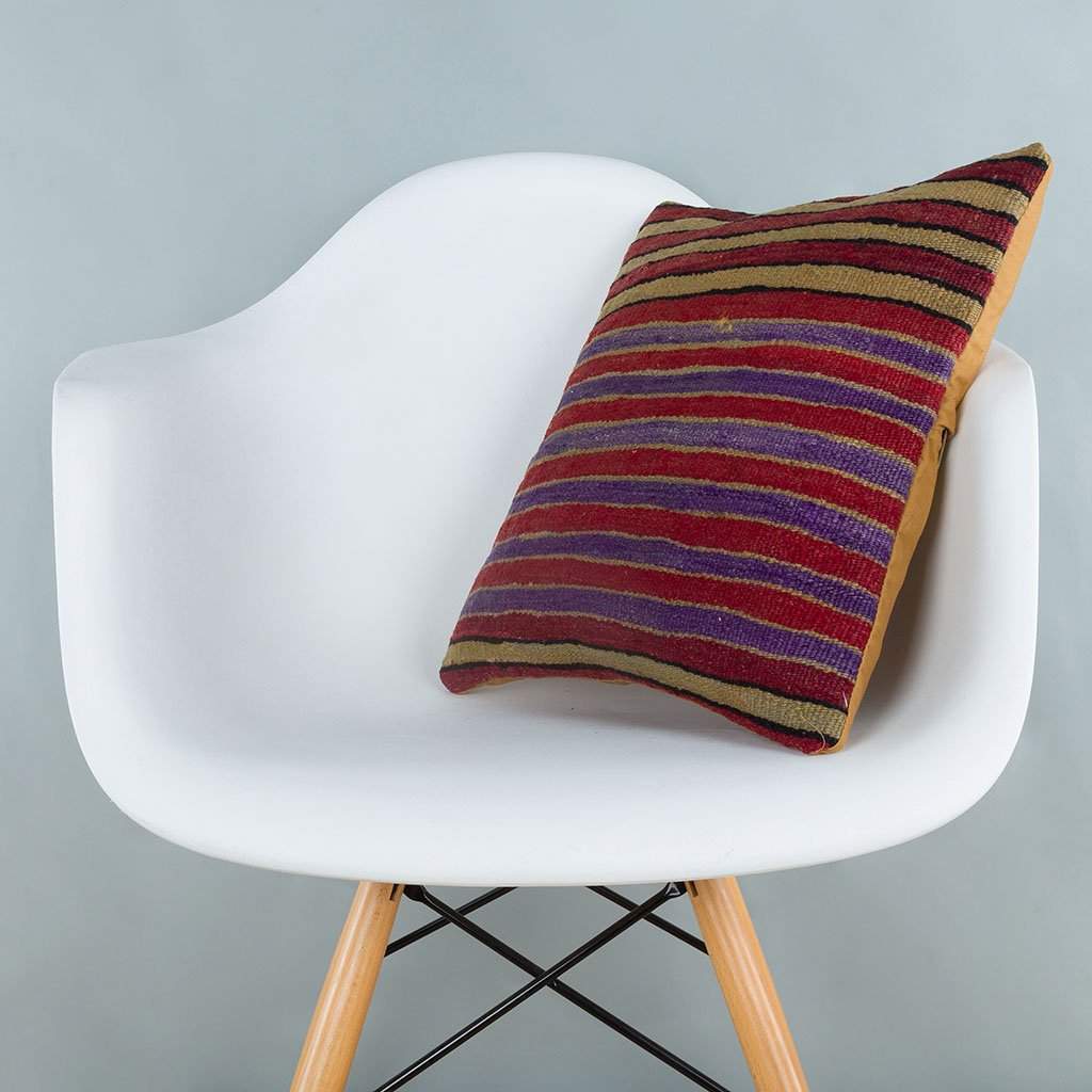 Striped_Multiple Color_Kilim Pillow Cover_16x16_A0241_6813